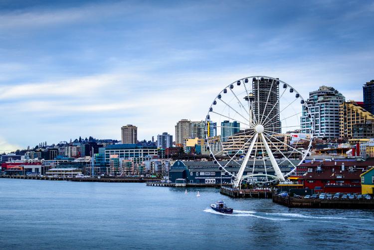 Seattle skyline ferris wheel